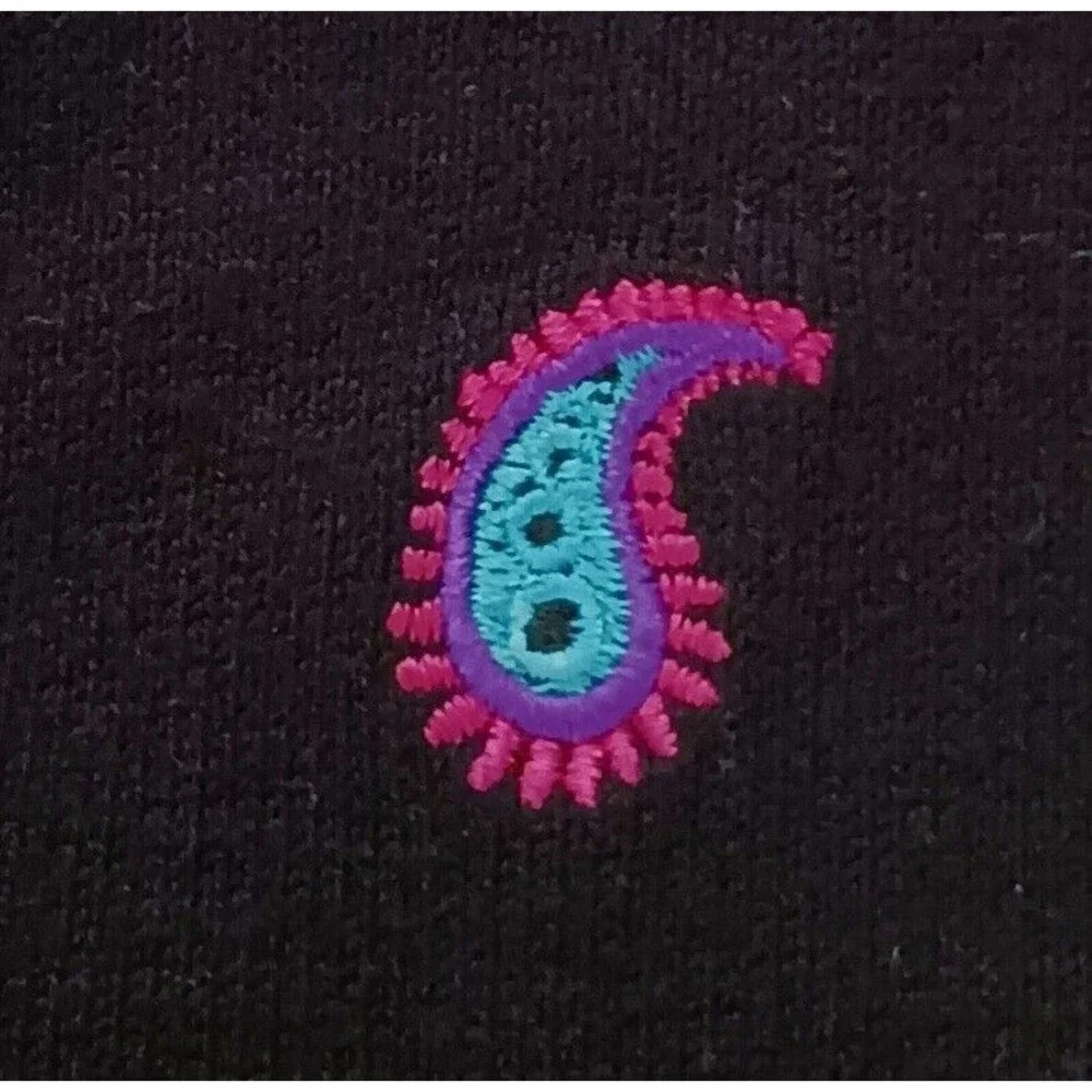 Etoile Isabel Marant Blk Cardigan Ht Pink Turquoise Paisley Sz S Made Hong Kong